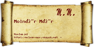 Molnár Mór névjegykártya